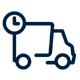 Icono de transporte a tiempo.
